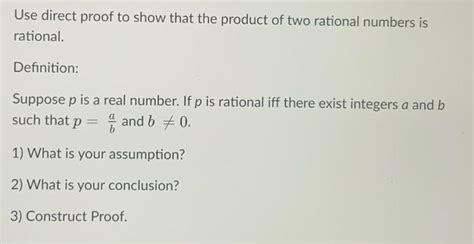 Use a direct proof to show that the product of two .
